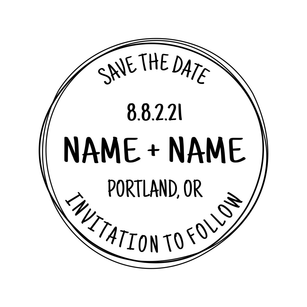 Order Now! Handheld Or Desktop Embosser with a 1-5/8" round 'Save The Date' design. Personalize it by adding your name. Free Shipping. No Sales Tax - Ever.