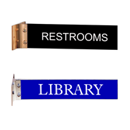 2 x 10 Corridor Wall Sign with Aluminum Holder. Up to 3 Lines of Text. 1 or 2 sided engraved signs with 20+ different color combinations. Free Shipping!