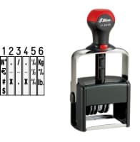 Order Now! Shiny 6446 Number Stamp. Comes with 6 adjustable number bands with digits 0-9 and other symbols. Free Shipping. No Sales Tax - Ever!