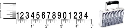 Shiny 4-14 Traditional Number Stamps have over-sized band wheels that make adjusting the numbers easy. Use with a separate ink pad of your choice.