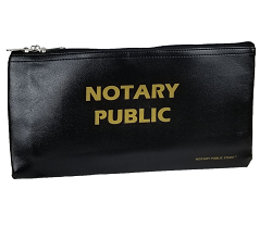 Prevent Identity Theft - Small Lockable black zippered supplies bag holds all of your small notary supplies. Pad lock included. Free Shipping! No Sales Tax!